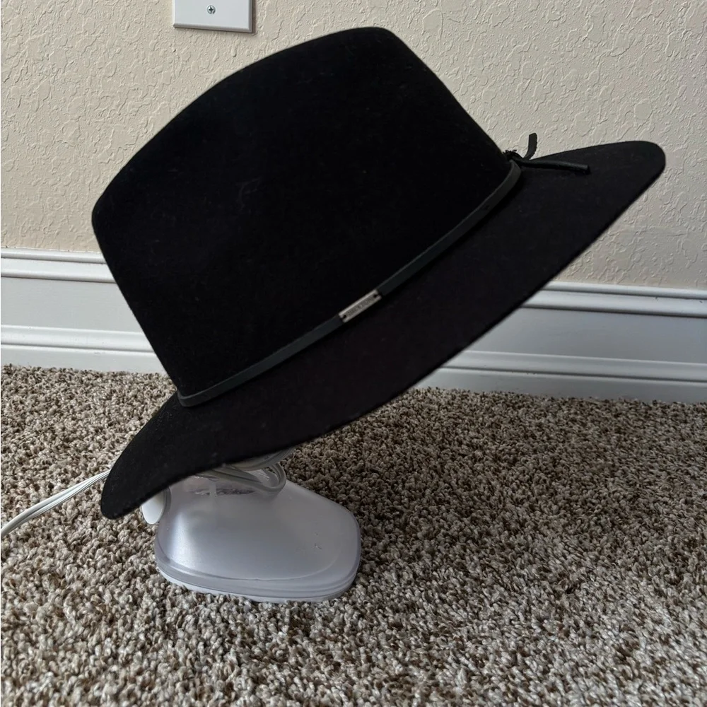 Brixton | Women's 100% Wool Wesley Fedora Hat Size Large 7.5 Black NWT